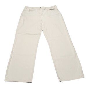 Eileen Fisher White 97% Organic Cotton/3% Spandex Straight Leg Pants Size Medium